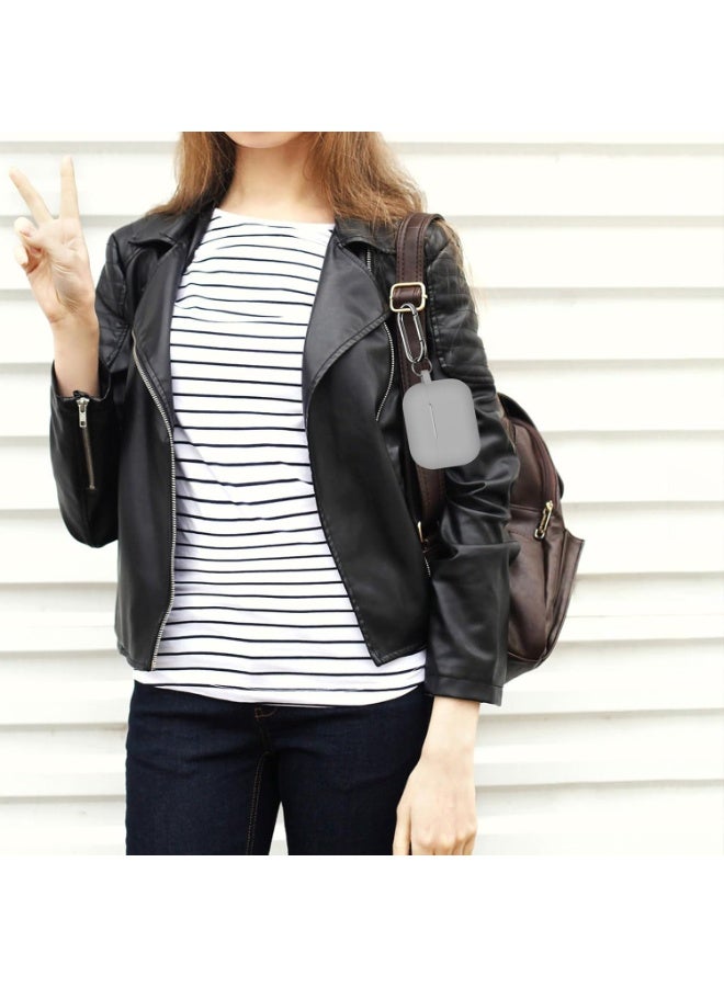 أكاليكس غطاء حماية من السيليكون لمجموعة AirPods Pro 3، سلسلة مفاتيح للنساء والرجال، مناسب للجيل الثالث (رصاصي) - Image 5